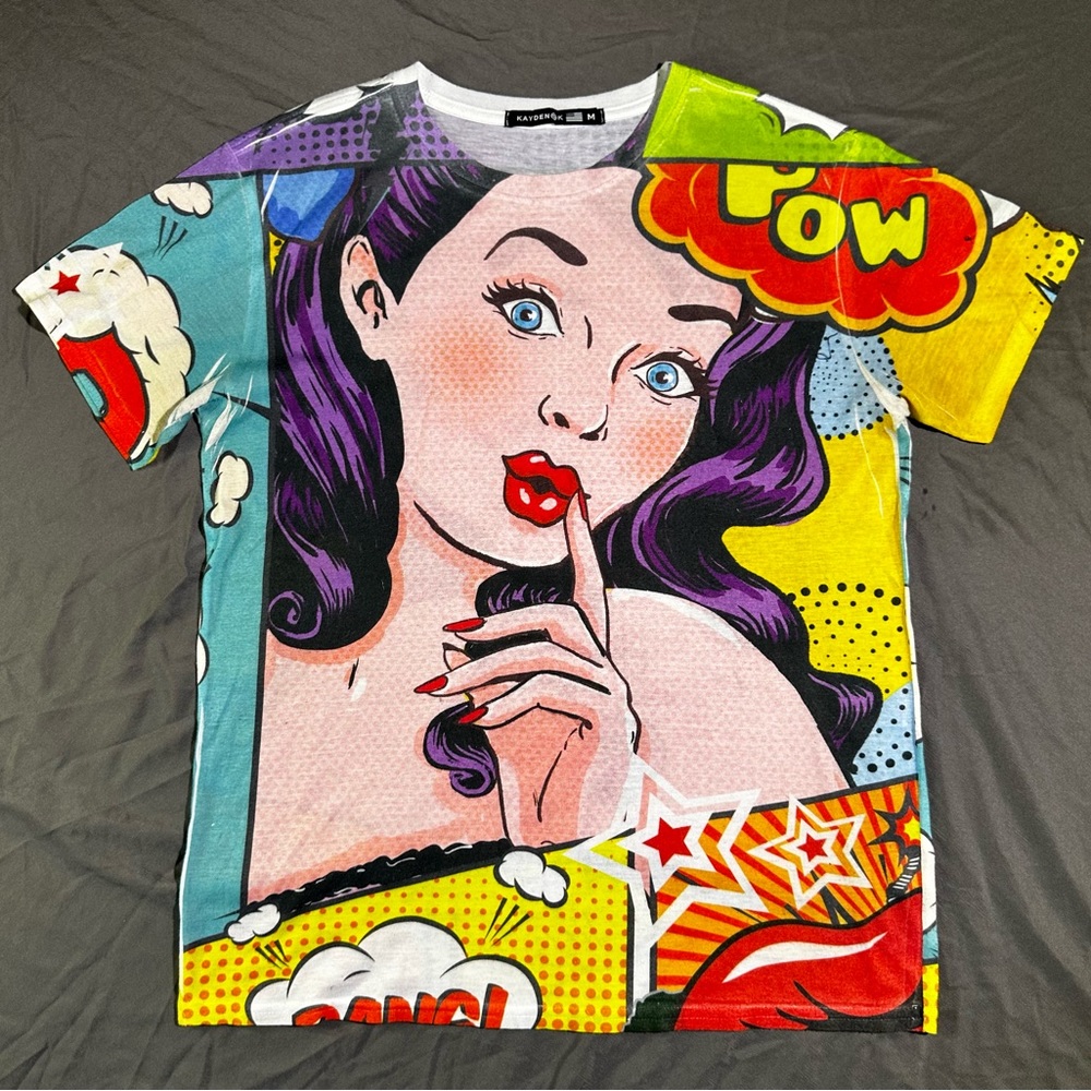 "Shush" tee | Pop art tee, T shirt